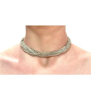***SOLD*** LAGOS Caviar Necklace Torsade Multi Strand Sterling Silver 18k Gold